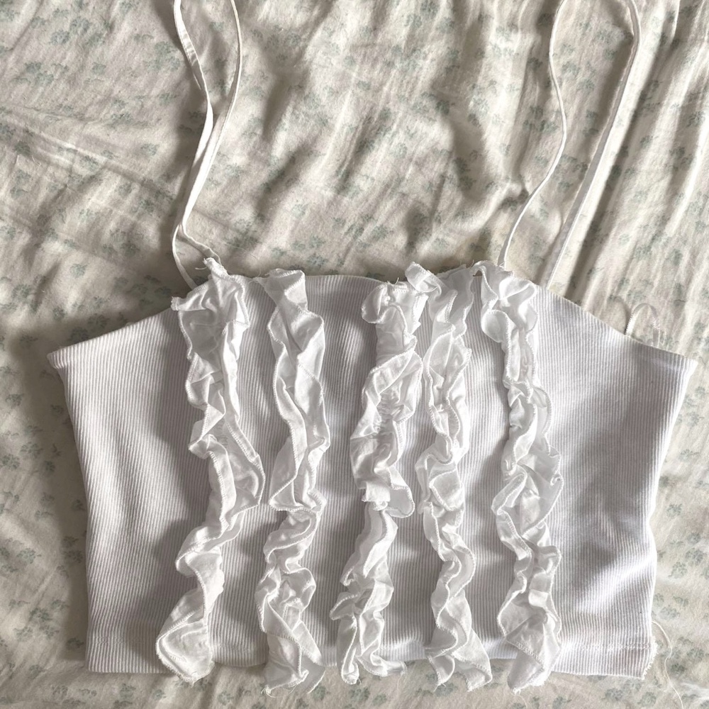 Once worn Zara white aesthetic croptop